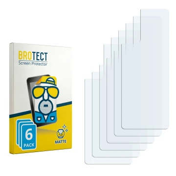 Parte frontal de un envase de producto con el logotipo de la marca BROTECT. Al lado está el protector de pantalla correspondie