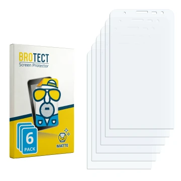Parte frontal de un envase de producto con el logotipo de la marca BROTECT. Al lado está el protector de pantalla correspondie