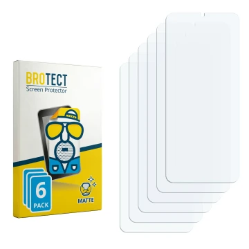 Parte frontal de un envase de producto con el logotipo de la marca BROTECT. Al lado está el protector de pantalla correspondie