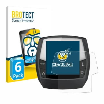 Parte frontal de un envase de producto con el logotipo de la marca BROTECT. Al lado se muestra el dispositivo Bosch Intuvia Ac