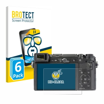 Parte frontal de un envase de producto con el logotipo de la marca BROTECT. Al lado se muestra el dispositivo Panasonic Lumix 