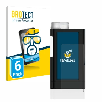 Parte frontal de un envase de producto con el logotipo de la marca BROTECT. Al lado se muestra el dispositivo Mylife YpsoPump 