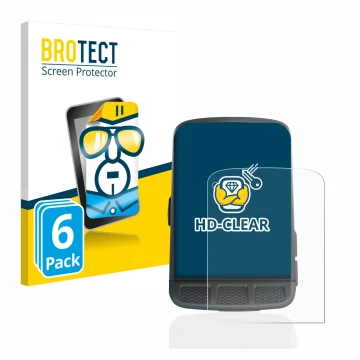 Parte frontal de un envase de producto con el logotipo de la marca BROTECT. Al lado se muestra el dispositivo Wahoo Elemnt Roa