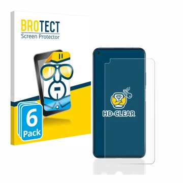 Parte frontal de un envase de producto con el logotipo de la marca BROTECT. Al lado se muestra el dispositivo Huawei Nova 5T c