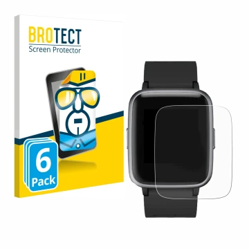 Parte frontal de un envase de producto con el logotipo de la marca BROTECT. Al lado se muestra el dispositivo Letsfit Fitness 