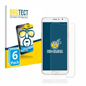 Parte frontal de un envase de producto con el logotipo de la marca BROTECT. Al lado se muestra el dispositivo Doro 8080 con su