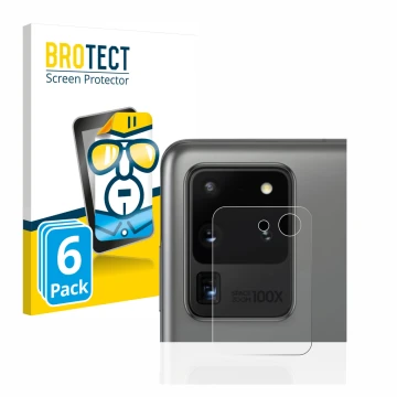 Parte frontal de un envase de producto con el logotipo de la marca BROTECT. Al lado se muestra el dispositivo Samsung Galaxy S