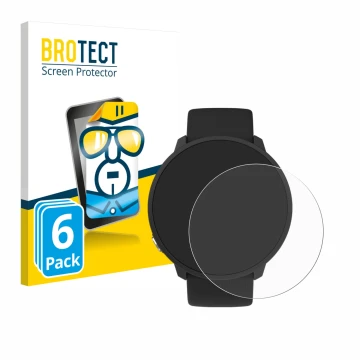 Parte frontal de un envase de producto con el logotipo de la marca BROTECT. Al lado se muestra el dispositivo Polar Unite con 