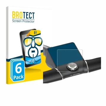 Parte frontal de un envase de producto con el logotipo de la marca BROTECT. Al lado se muestra el dispositivo Motocaddy M5 GPS