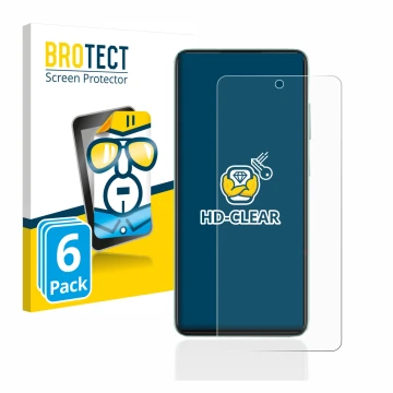 Parte frontal de un envase de producto con el logotipo de la marca BROTECT. Al lado se muestra el dispositivo Samsung Galaxy A