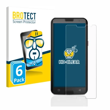 Parte frontal de un envase de producto con el logotipo de la marca BROTECT. Al lado se muestra el dispositivo Emporia Smart 5 