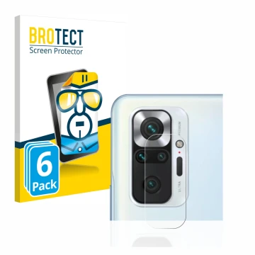 Parte frontal de un envase de producto con el logotipo de la marca BROTECT. Al lado se muestra el dispositivo Xiaomi Redmi Not