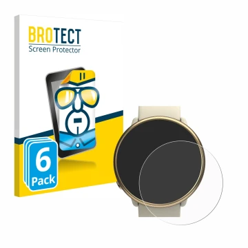 Parte frontal de un envase de producto con el logotipo de la marca BROTECT. Al lado se muestra el dispositivo Polar Ignite 2 c