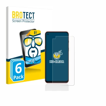 Parte frontal de un envase de producto con el logotipo de la marca BROTECT. Al lado se muestra el dispositivo OnePlus Nord 2 5