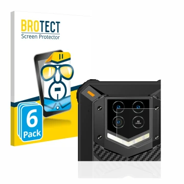 Parte frontal de un envase de producto con el logotipo de la marca BROTECT. Al lado se muestra el dispositivo Oukitel WP15 5G 