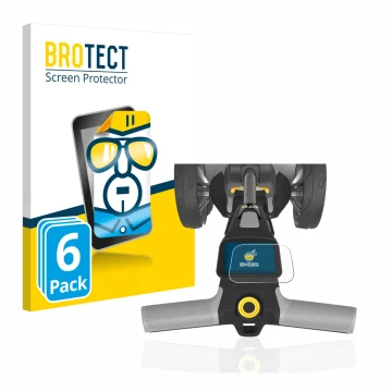 Parte frontal de un envase de producto con el logotipo de la marca BROTECT. Al lado se muestra el dispositivo PowaKaddy CT6 co