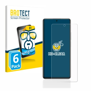 Parte frontal de un envase de producto con el logotipo de la marca BROTECT. Al lado se muestra el dispositivo Xiaomi 11T Pro c