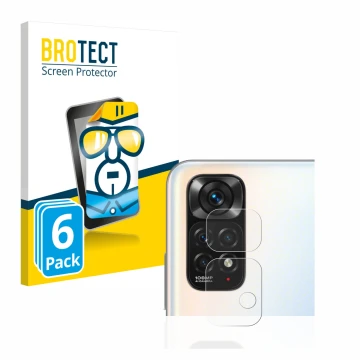 Parte frontal de un envase de producto con el logotipo de la marca BROTECT. Al lado se muestra el dispositivo Xiaomi Redmi Not