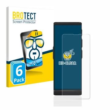 Parte frontal de un envase de producto con el logotipo de la marca BROTECT. Al lado se muestra el dispositivo Vasco Translator