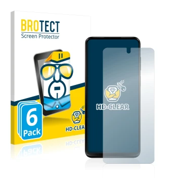 Parte frontal de un envase de producto con el logotipo de la marca BROTECT. Al lado se muestra el dispositivo Motorola Moto G1