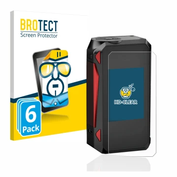 Parte frontal de un envase de producto con el logotipo de la marca BROTECT. Al lado se muestra el dispositivo Smok G-Priv 4 co