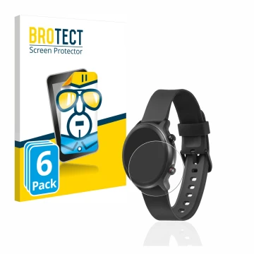 Parte frontal de un envase de producto con el logotipo de la marca BROTECT. Al lado se muestra el dispositivo Doro Watch con s