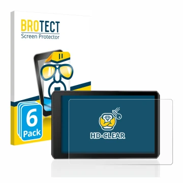 Parte frontal de un envase de producto con el logotipo de la marca BROTECT. Al lado se muestra el dispositivo Garmin zumo XT2 