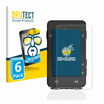 Parte frontal de un envase de producto con el logotipo de la marca BROTECT. Al lado se muestra el dispositivo iGPSPORT iGS630 