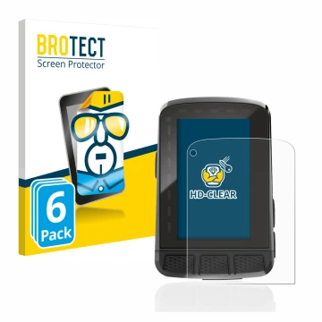 Parte frontal de un envase de producto con el logotipo de la marca BROTECT. Al lado se muestra el dispositivo Wahoo Elemnt Roa