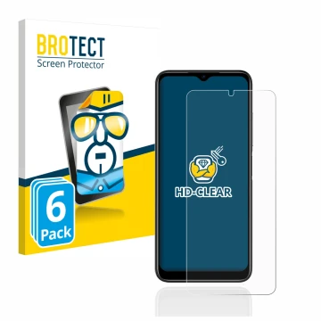 Parte frontal de un envase de producto con el logotipo de la marca BROTECT. Al lado se muestra el dispositivo Doogee N50 con s