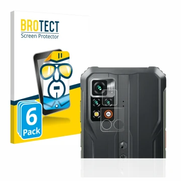 Parte frontal de un envase de producto con el logotipo de la marca BROTECT. Al lado se muestra el dispositivo Blackview BV9200