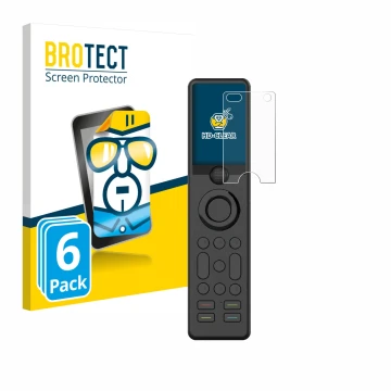 Parte frontal de un envase de producto con el logotipo de la marca BROTECT. Al lado se muestra el dispositivo Sofabaton X1 con