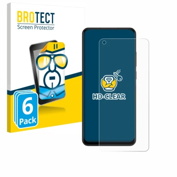 Parte frontal de un envase de producto con el logotipo de la marca BROTECT. Al lado se muestra el dispositivo Oppo A78 4G con 