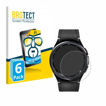 Parte frontal de un envase de producto con el logotipo de la marca BROTECT. Al lado se muestra el dispositivo Samsung Galaxy W