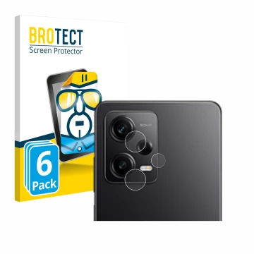 Parte frontal de un envase de producto con el logotipo de la marca BROTECT. Al lado se muestra el dispositivo Xiaomi Redmi Not