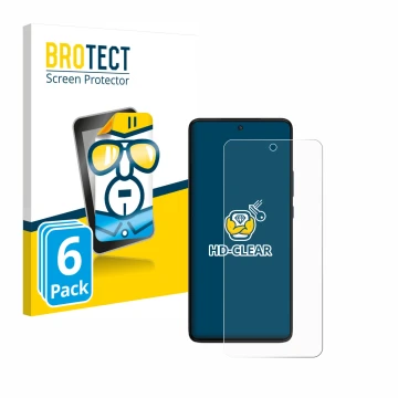 Parte frontal de un envase de producto con el logotipo de la marca BROTECT. Al lado se muestra el dispositivo Motorola Moto G8