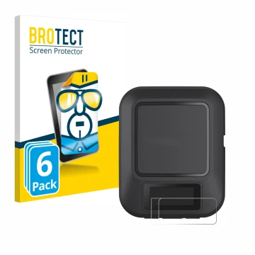 Parte frontal de un envase de producto con el logotipo de la marca BROTECT. Al lado se muestra el dispositivo Garmin inReach M