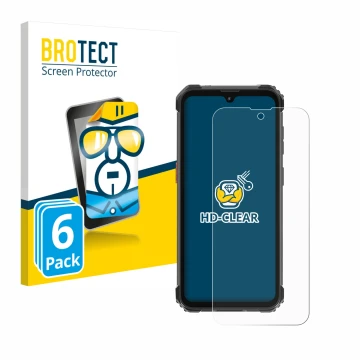 Parte frontal de un envase de producto con el logotipo de la marca BROTECT. Al lado se muestra el dispositivo Blackview BV5300