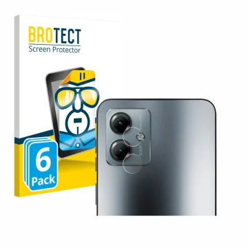 Parte frontal de un envase de producto con el logotipo de la marca BROTECT. Al lado se muestra el dispositivo Motorola Moto G1