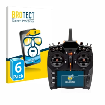 Parte frontal de un envase de producto con el logotipo de la marca BROTECT. Al lado se muestra el dispositivo Spektrum NX20 co