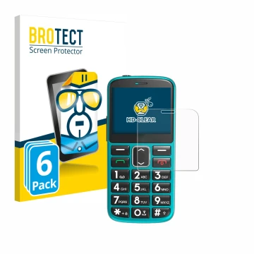 Parte frontal de un envase de producto con el logotipo de la marca BROTECT. Al lado se muestra el dispositivo Uleway Seniorenh