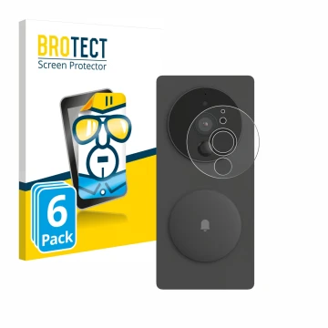 Parte frontal de un envase de producto con el logotipo de la marca BROTECT. Al lado se muestra el dispositivo Aqara SVD-KIT1 (