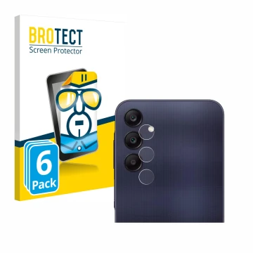 Parte frontal de un envase de producto con el logotipo de la marca BROTECT. Al lado se muestra el dispositivo Samsung Galaxy A