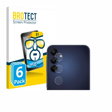 Parte frontal de un envase de producto con el logotipo de la marca BROTECT. Al lado se muestra el dispositivo Samsung Galaxy A