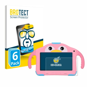 Parte frontal de un envase de producto con el logotipo de la marca BROTECT. Al lado se muestra el dispositivo okulaku KIDS03-P