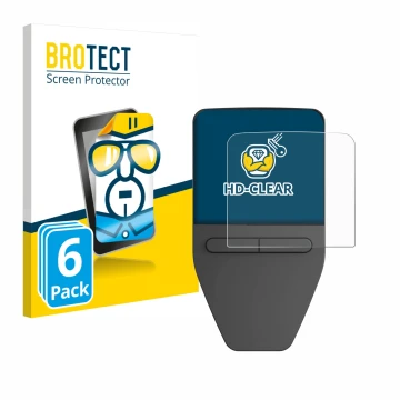 Parte frontal de un envase de producto con el logotipo de la marca BROTECT. Al lado se muestra el dispositivo Trezor Safe 3 co