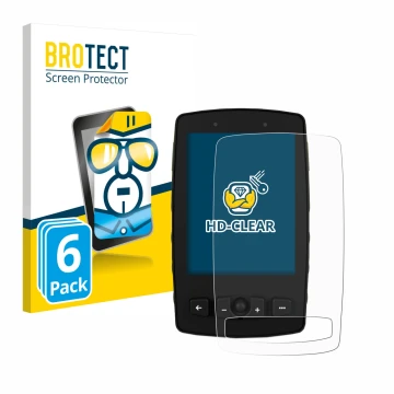 Parte frontal de un envase de producto con el logotipo de la marca BROTECT. Al lado se muestra el dispositivo TwoNav Aventura 