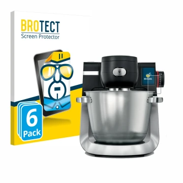 Parte frontal de un envase de producto con el logotipo de la marca BROTECT. Al lado se muestra el dispositivo Bosch MUM Serie 