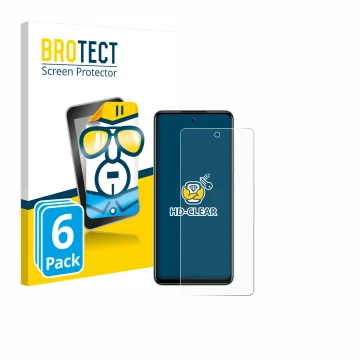 Parte frontal de un envase de producto con el logotipo de la marca BROTECT. Al lado se muestra el dispositivo Itel S24 con su 