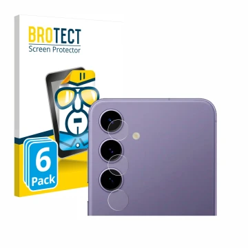 Parte frontal de un envase de producto con el logotipo de la marca BROTECT. Al lado se muestra el dispositivo Samsung Galaxy S